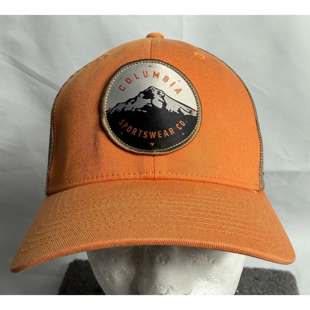 Columbia Sportwear Orange Meshback Adjustable Cap Outdoors Mountain Hiking